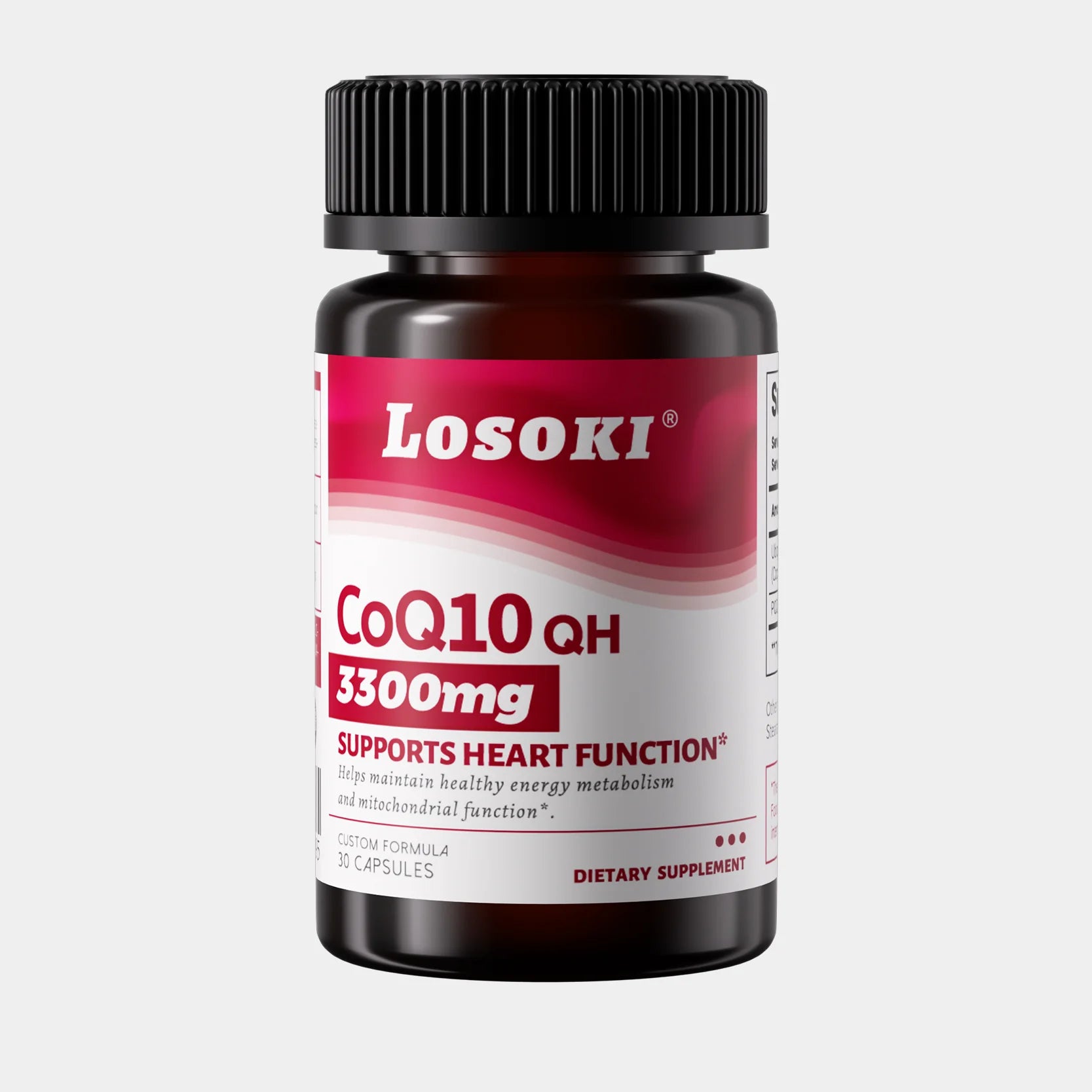 洛索奇還原型輔酶Q10膠囊，抗氧化、活化細胞能量，支持心臟健康的營養補充劑圖像