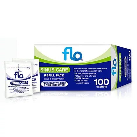 flo - 【flo】深層鼻竇沖洗補充裝 100包 | 澳洲製造等張配方 | 舒緩鼻敏感鼻塞鼻竇炎 - Yespot - 個人護理