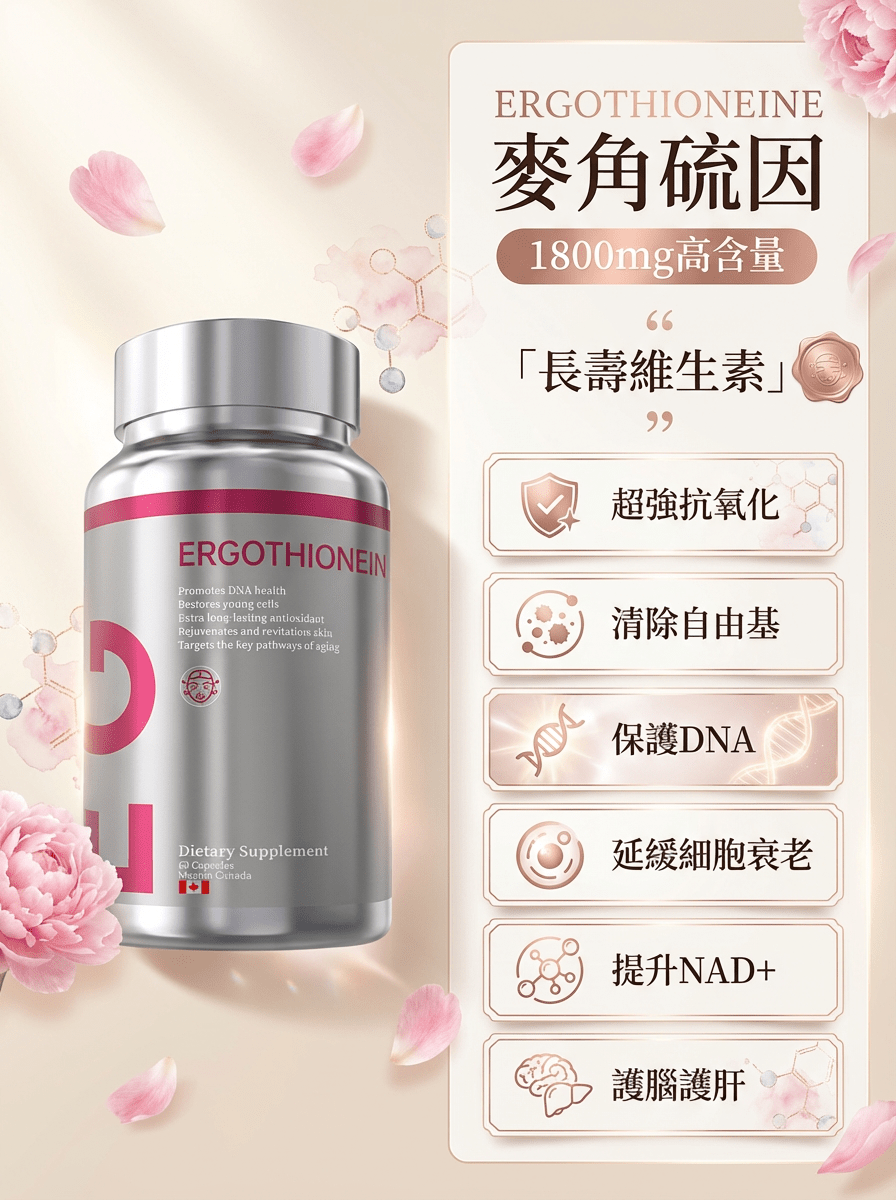 FOPIZ - Fopiz 麥角硫因保健食品｜EGT 童顏瓶：抗衰老 × 增活力 × 嫩膚美白 × 全面細胞健康支持 - 營養補充劑