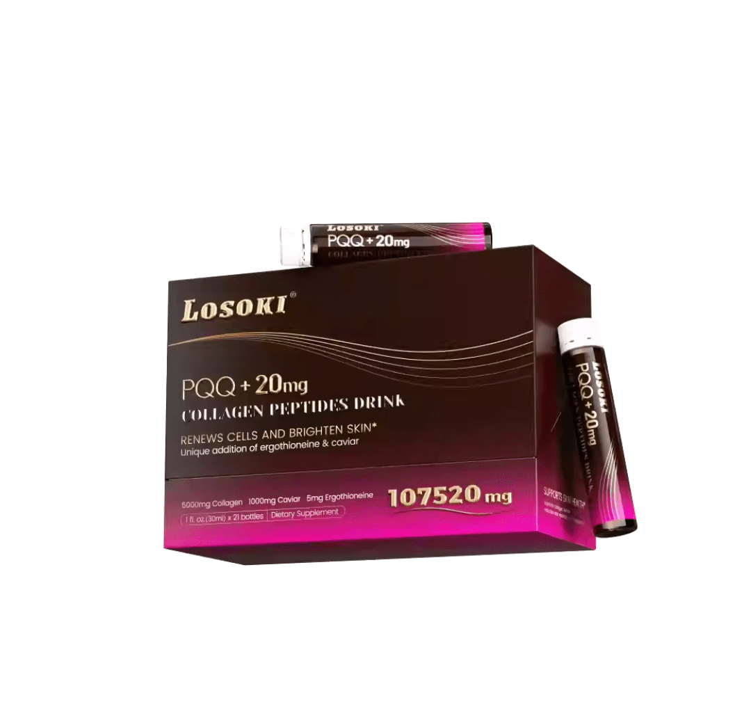 LOSOKI - Losoki 麥角硫因 PQQ 煥顏飲｜50mg EGT × 20mg PQQ × 1000mg 魚子醬 × 口服逆齡煥膚飲 - 營養補充劑